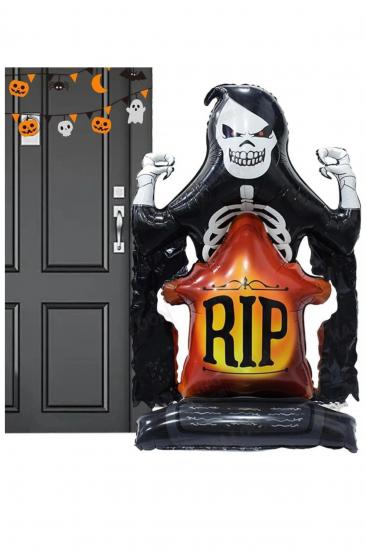 Happyland Halloween Mezar Taşo RİP Folyo Balon 3D Ayaklı Şekilli Halloween Folyo Balon 1 Adet