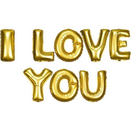 Happyland I Love You Gold Folyo Balon Seti