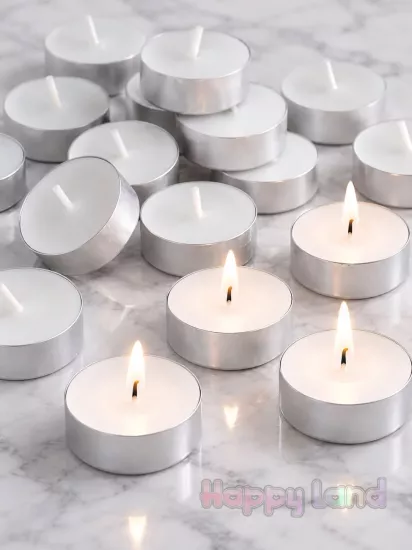 Tealight Mum Beyaz 50 Adet Kokusuz, Parti, Kutlama, Özel Gün, Kına, Düğün, Nikah,Buhurdanlık Mumu
