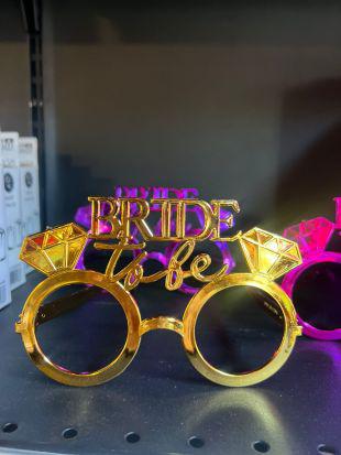 Happyland Parti Gözlüğü Bride Yazılı Gelin Gözlüğü Bekarlığa Veda Bride To Be Gözlük Gold