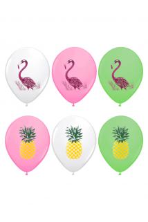 Flamingo-Ananas Baskılı Renkli Balon