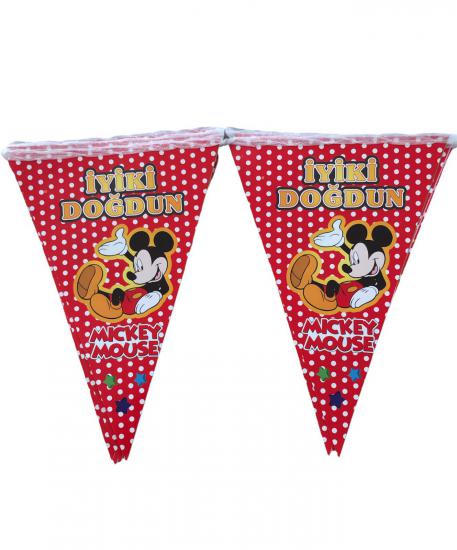 Happyland Mickey Mouse Temalı Açılır Üçgen Flama