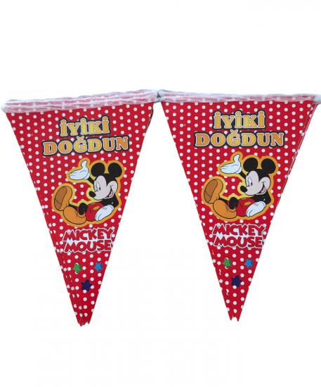 Happyland Mickey Mouse Temalı Açılır Üçgen Flama