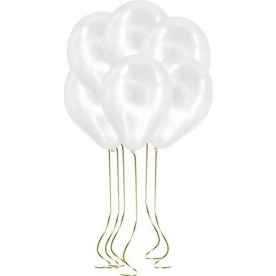 Happyland 10 Adet Beyaz Metalik Balon