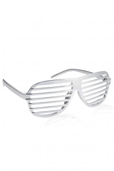 Happyland Parti Gözlüğü Panjurlu Renkli Eğlenceli Cool Gözlük Party Gözlüğü Gümüş