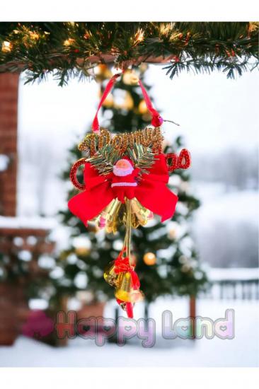 Happyland Yılbaşı Ağacı Noel Babalı Merry Christmas Asma SüS Yeni Yıl Dekor Süs 30 cm