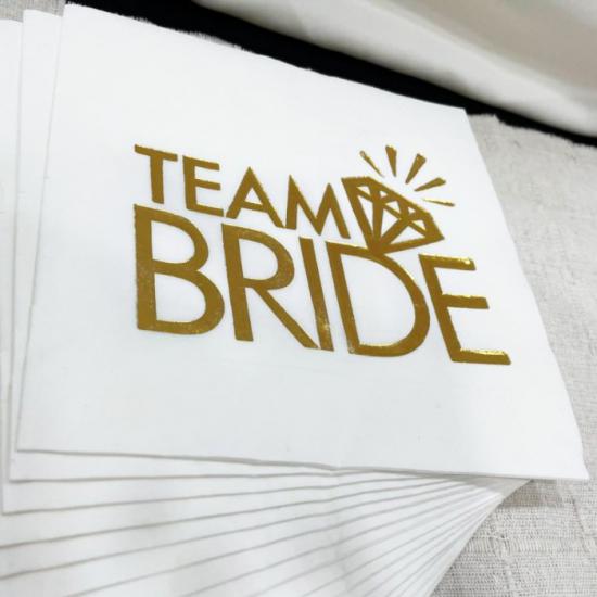 Happyland Altın Varaklı Baskılı Team Bride Peçete 