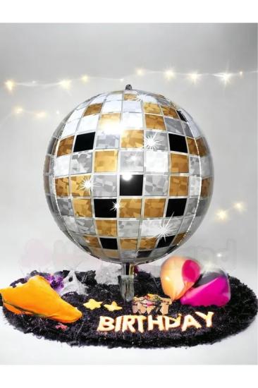 Happyland Disko Gold  Disco Topu Folyo Balon Gümüş Disko Topu Balon