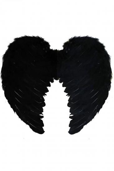 Happyland Halloween Siyah Renkli Büyük Boy Melek Kanadı 75 cm Kostüm Aksesuar Melek Kanat