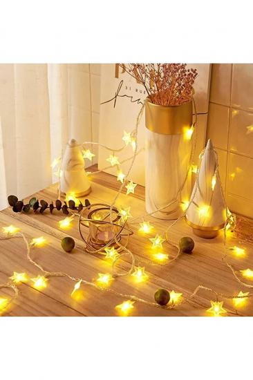 Happyland Yılbaşı Dekorasyon Ağaç Işığı 4 Metre Animasyonlu 20 Ledli Beyaz Kablo Fişli Günışığı Yıldız Led 