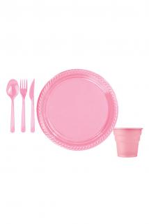 Pembe Plastik Set - 25 Kişilik