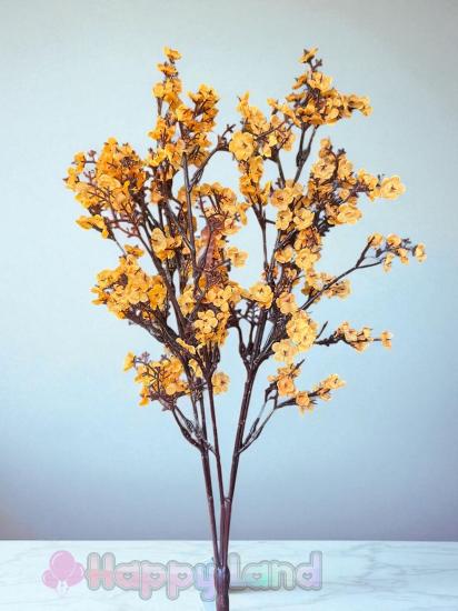 Yapay Turuncu Bahar Dalı 55 Cm Turuncu Renk Japon Kiraz Çiçeği