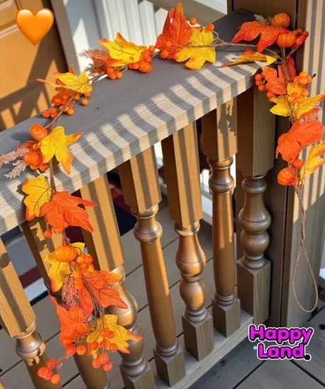 Happyland Cadılar Bayramı Dekoratif Balkabaklı Garland – Sonbahar ve Halloween Dekoru 150 cm