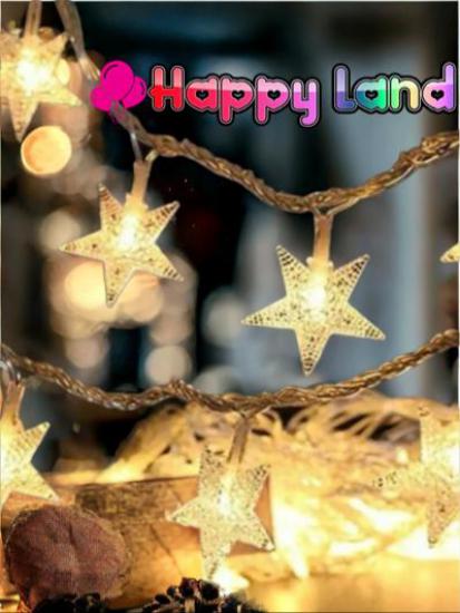 Happyland Yılbaşı Dekorasyon Ağaç Işığı 4 Metre Animasyonlu 20 Ledli Beyaz Kablo Fişli Günışığı Yıldız Led 