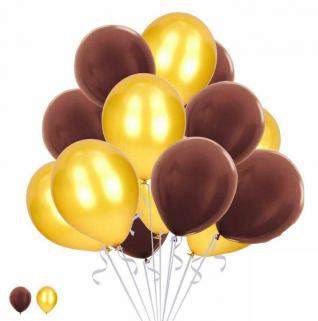 15 Gold Altın 15 Kahverengi Konsept Balonlar Metalik Parlak ve Mat 30-35 Cm