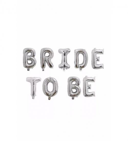 Happyland Bride to Be Yazılı Gümüş Folyo Balon Seti