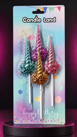 Candle Land 4’lü Unicorn Boynuzu Pasta Mumu