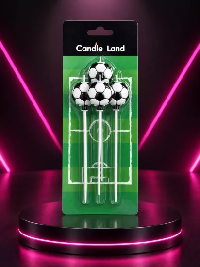 Candle Land 3’lü Futbol Topu Pasta Mumu
