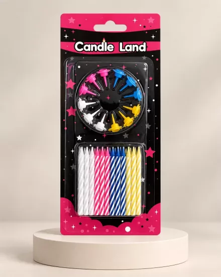 Candle Land 24’lü Renkli Pasta Mumu Seti