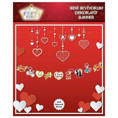 Happyland Seni Seviyorum Dekoratif Banner