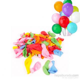 Karışık Renklerde 100 Adet Balon