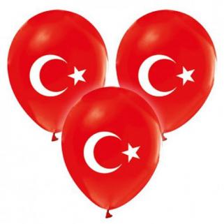 Parti Şöleni Türk Bayraklı Baskılı Balon 20 Adet
