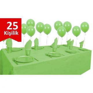 Yeşil Plastik 25 Kişilik Set