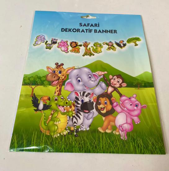 Happyland Safari Dekoratif Banner