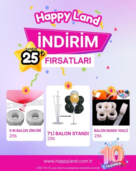 10,YILA ÖZEL KAMPANYA BALON ZİNCİRİ 5 METRE 