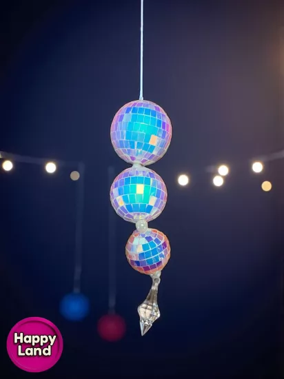 Happyland Disko Topu Asma Süs Disko Topu Parlak Aynalı Yılbaşı Ağacı Süsü 20 CM HAPPY2025-115