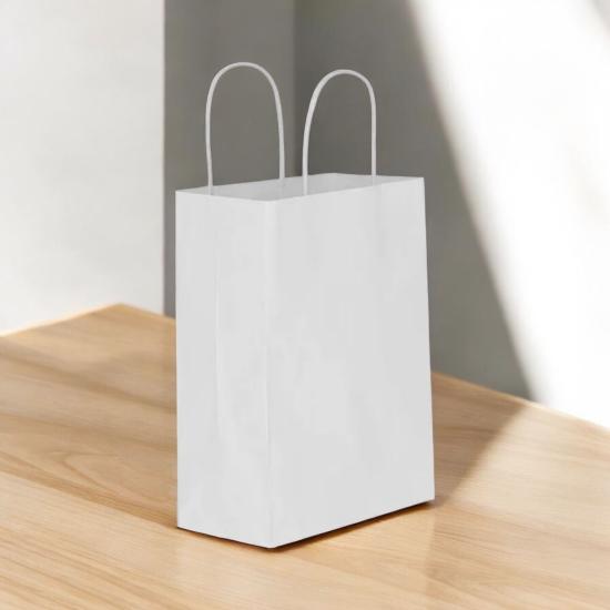 Gümüş Karton Çanta Orta Boy Büküm Saplı 25 Adet 25x12x31 cm