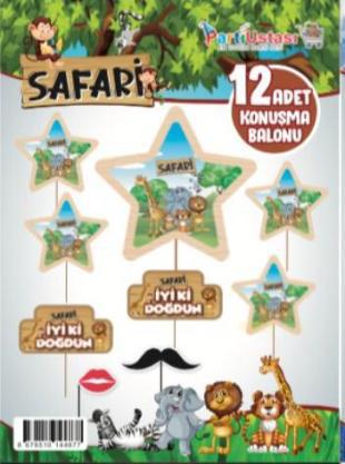 Happyland Parti Ustası 12 Adet Safari Konuşma Balonu