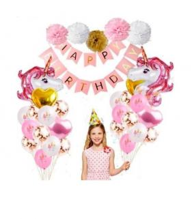 Happy Land Unicorn Balon Seti 27 Parça Doğum Günü Özel Set