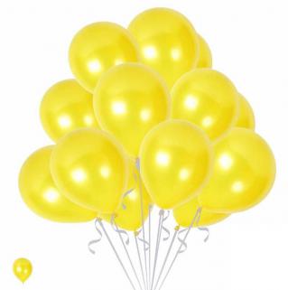 30 Adet Sarı Balon Metalik Parlak 30-35 Cm