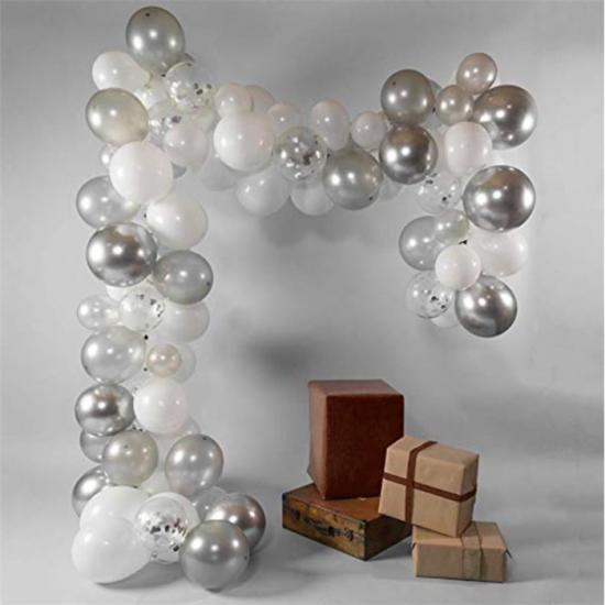 Gümüş Kombin Balon Zinciri Seti + 5 Metre balon zinciri