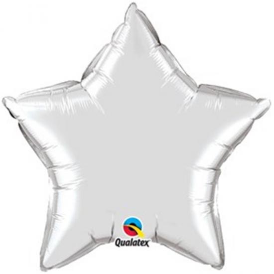 Gümüş Desenli Yıldız Folyo Balon 45cm