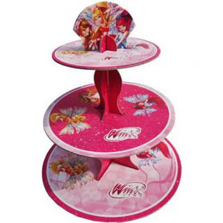 Karton Cupcake Standı 3 Katlı Winx Temalı Kek Standı