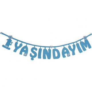 Keçe 1 Yaşındayım Yazı - Mavi