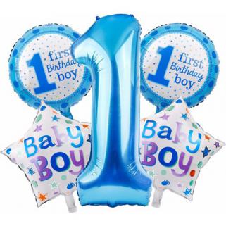 Happy Birthday 1 Yaş Folyo Balon Set Mavi