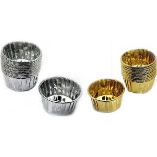Cupcake Kalıbı Orta Boy 50*39 Sufle-Muffin Altın/Gümüş (24 Adet)