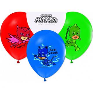 Pj Masks Temalı Baskılı Balon 4+1 Pastel (14 Adet)