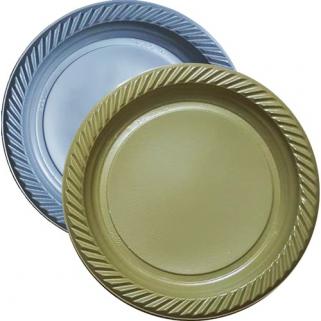 Tabak Plastik Altın/ Gümüş 26 CM (25 Adet)