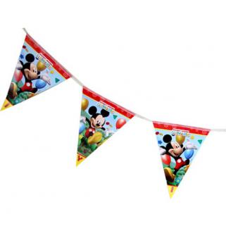 Mickey Mouse Baskılı İyiki Doğdun Yazılı Parti Flama Bayrak