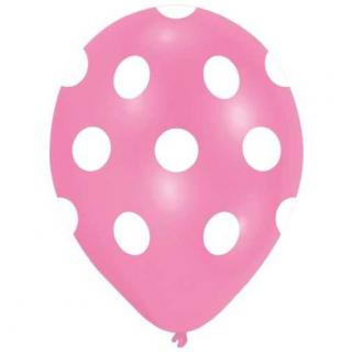 Balon 20 Adet Puantiyeli Balon Parti Süsleme Pembe ( 25 cm * 30 c
