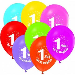 Balon 20 Adet Balon Parti Kutlama 1 Yaş Doğum Günü İyi ki Doğdun