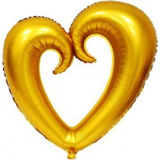 100*108 cm Altın Kalpli İçiboş Folyo Balon