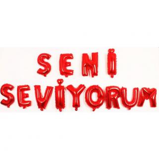 Seni Seviyorum Folyo Balon - Kırmızı