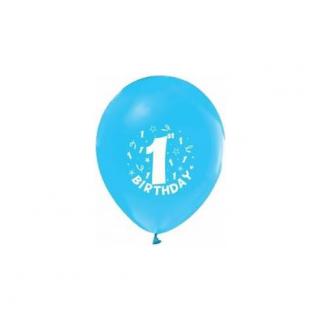 Happy Birthday 1 Yaş Baskılı A.Mavi Balon 16 lı