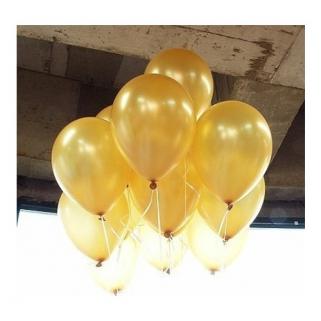 20 Adet Metalik Sedefli Altın Dore Balon Doğum Günü Helyumla Uçan