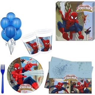 Happland 16 Kişi Spiderman Örümcek Adam Doğum Günü Parti Malzemel